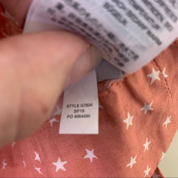 Madewell Wrap Top in Star Scatter in Size XS | Light Orange Star Print Top - Picture 11 of 16